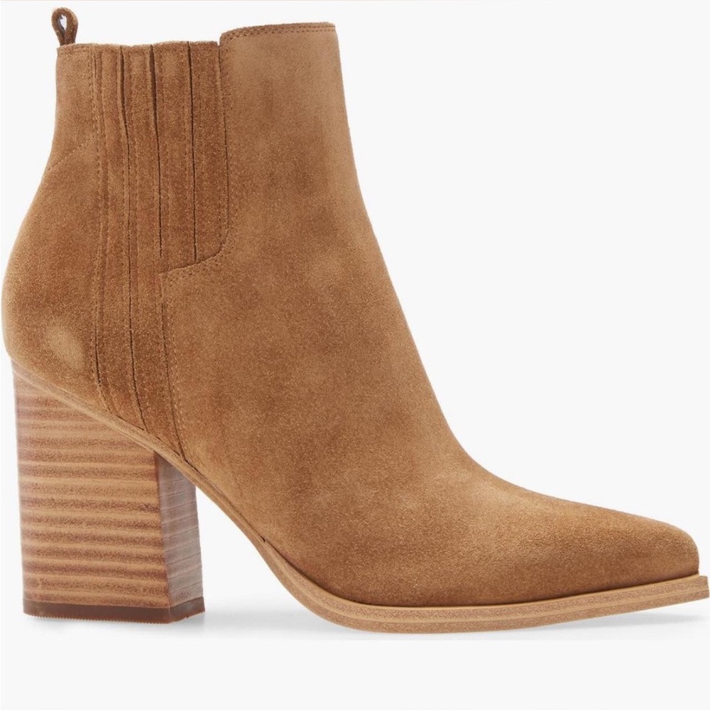 Marc Fisher Oshay Tan Suede Ankle Bootie 7.5
